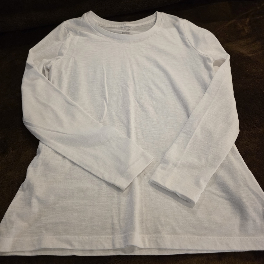 Mossimo Supply Co. Women's White Long-Sleeve Crew Tee